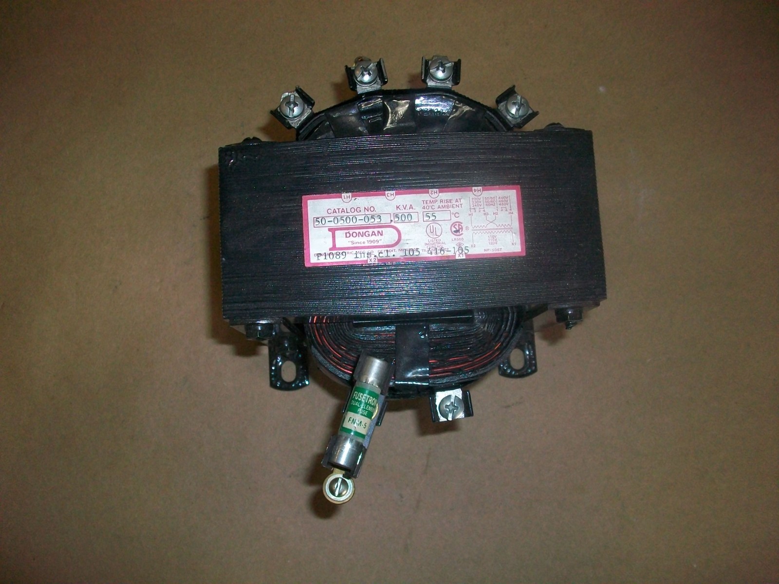 DONGAN 50-0500-053 INDUSTRIAL CONTROL TRANSFORMER 240/480V 50/60HZ SINGLE PHASE