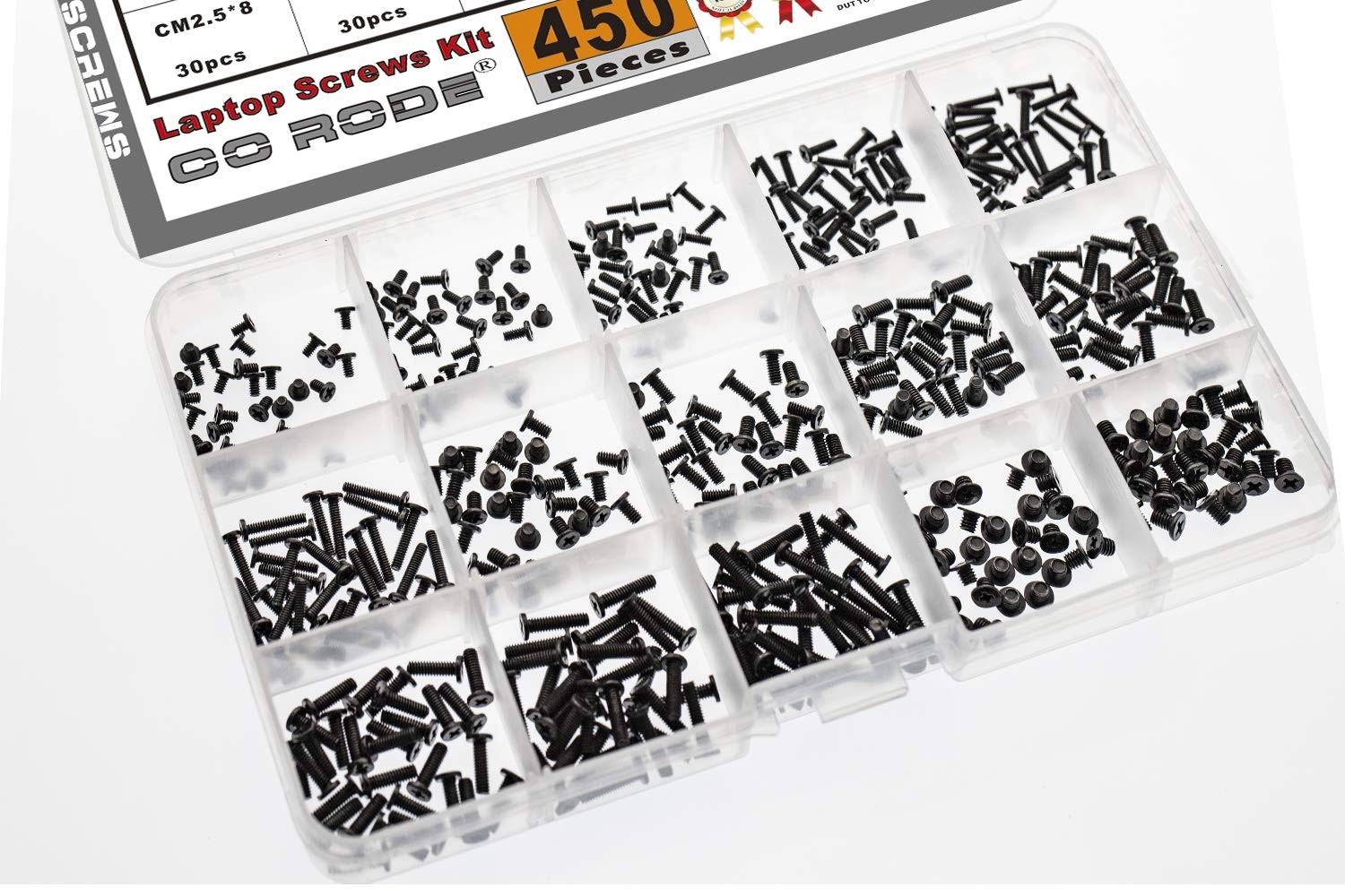 450PCS Laptop Screw Kit M2/M2.5/M3 15-Size for SSD HDD IBM HP Dell Lenovo Acer