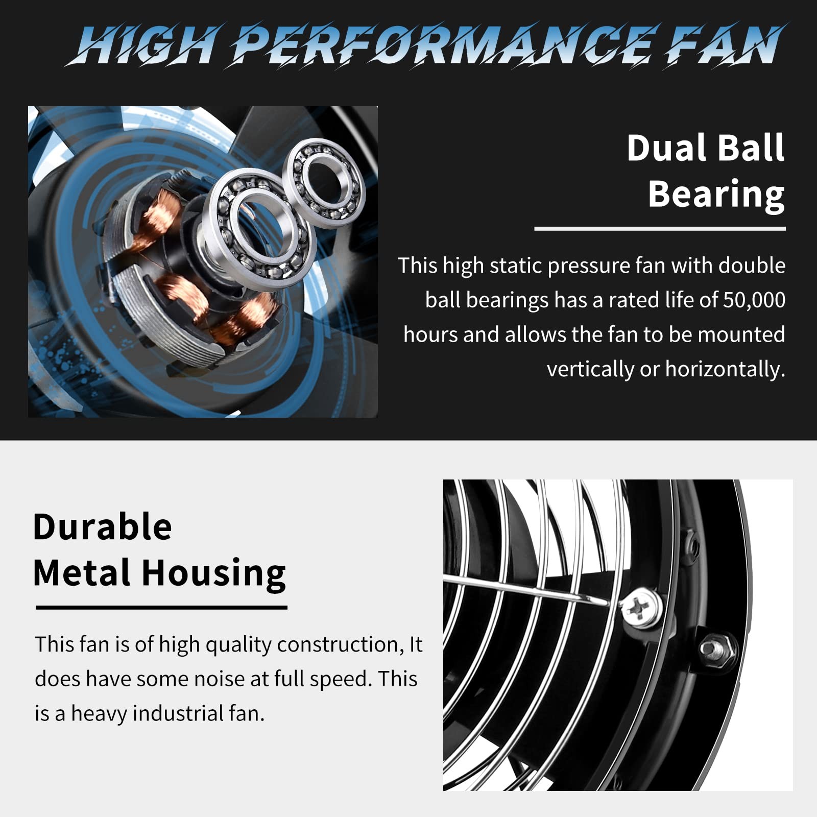 WDERAIR High Speed Axial Muffin Fan 172mm x 150mm x 51mm with Switch 110V 120…