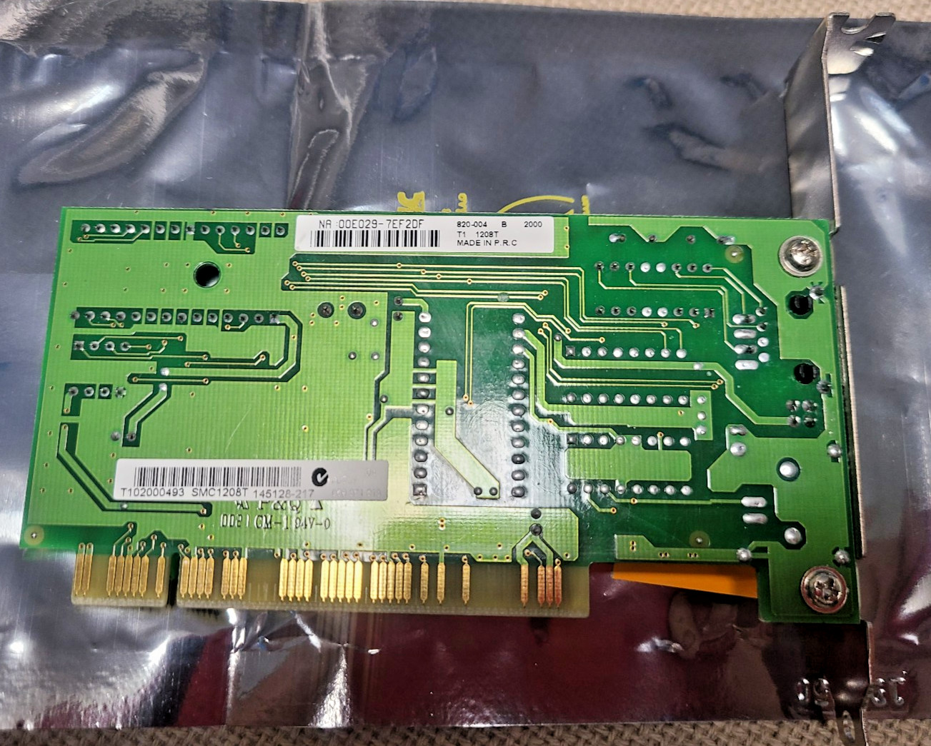 SMC 1208T EZ Card 10 Network Adapter PCI RJ-45 10Base-T 10Mbps With Driver Disc