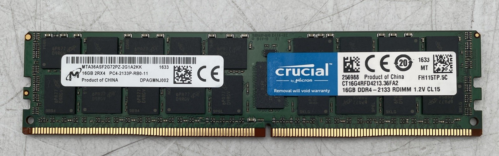 16GB (1×16GB) 2Rx4 PC4-2133P ECC RDIMM Server Ram – Mixed Brands