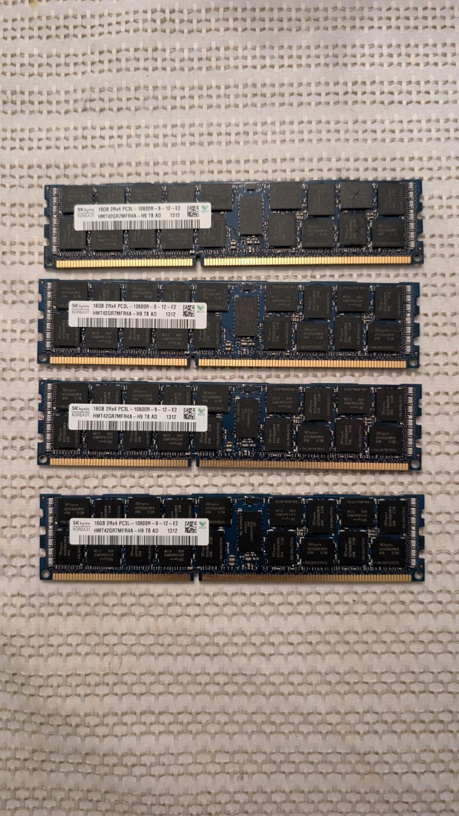 64GB (4×16GB) DDR3 ECC Registered PC3-10600R Server Memory