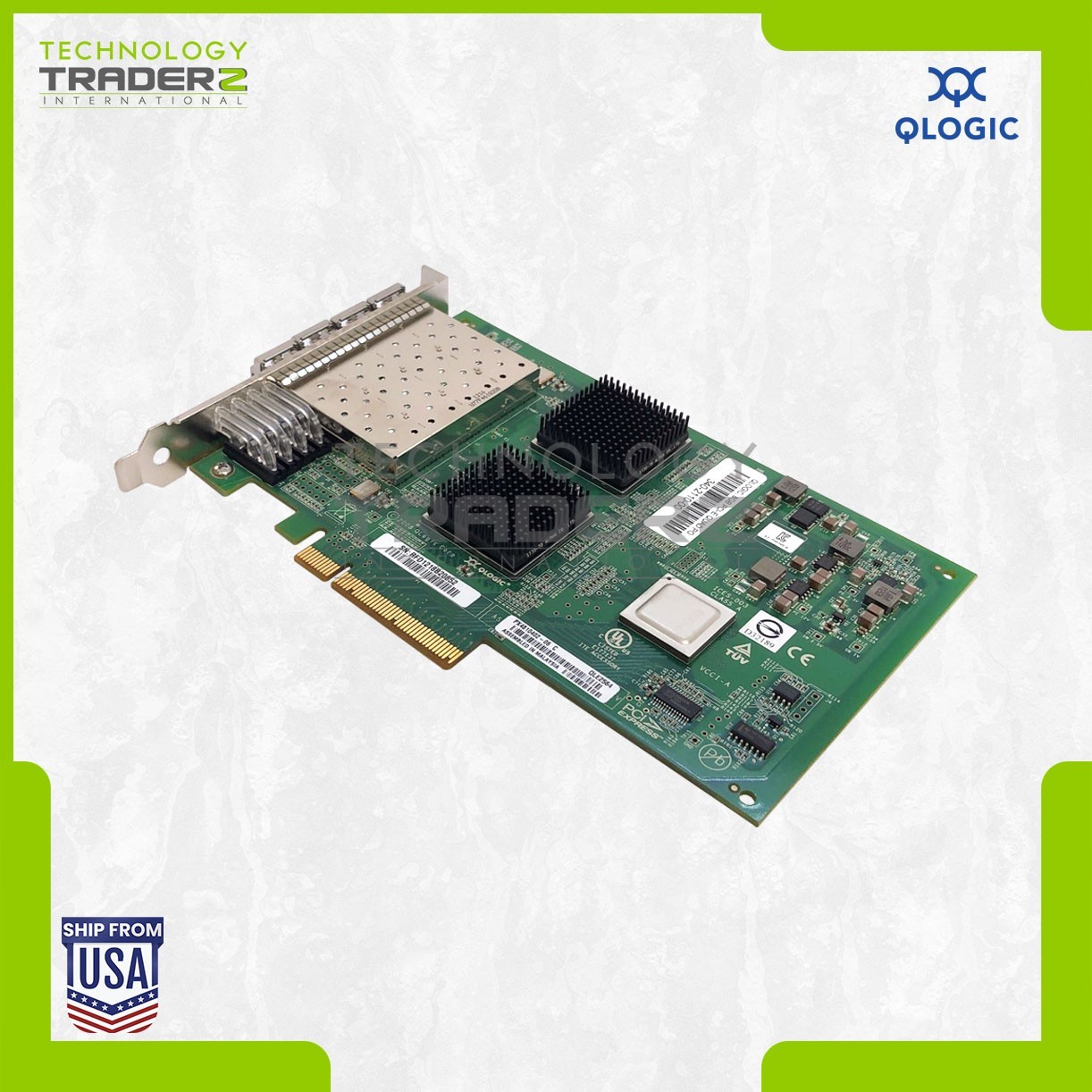 QLE2564 QLogic 4-Ports LC 8Gbps FC PCI E HBA PX4810402-01 W/ 4x FTLF8528P2BCV-QL