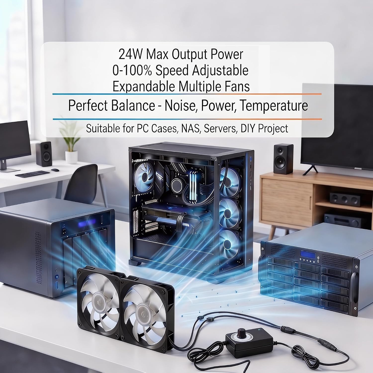 Compact 3-12V Power Controller for PC Cases and Cooling Systems – 2A Output