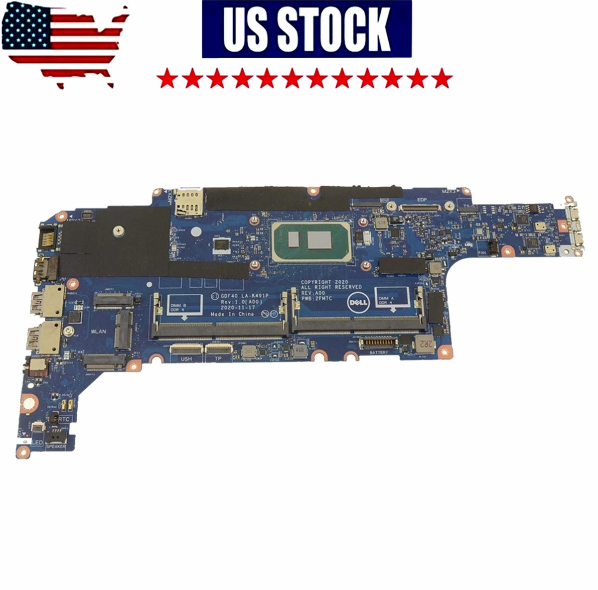 050JMT Dell LATITUDE 5420 MOTHERBOARD INTEL i5 1145G7 4.4GHZ LA-K491P 50JMT USK