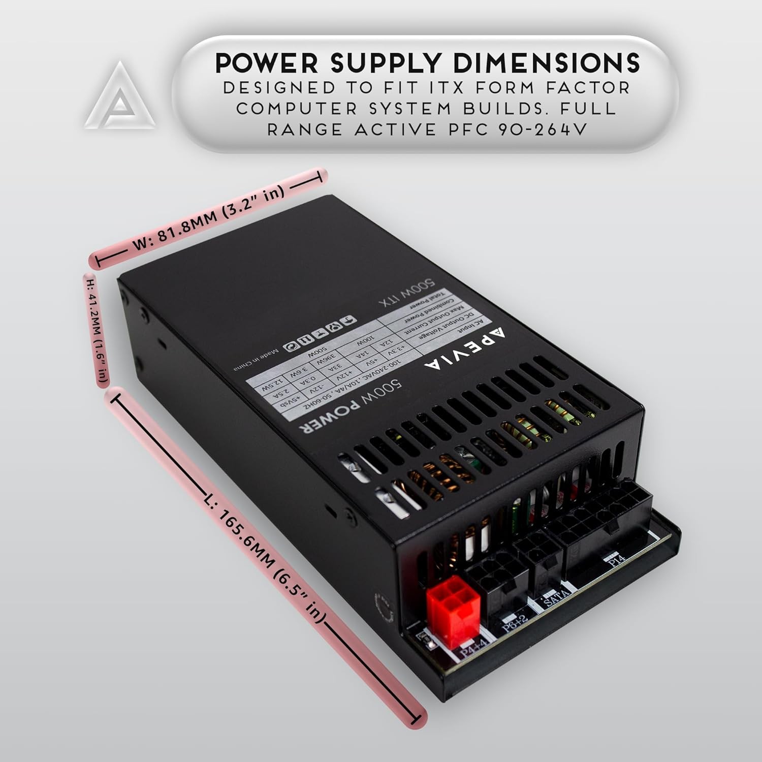 ITX-PFC500W Mini Itx/Flex ATX / 1U 500W Fully Modular Power Supply, Full Range A