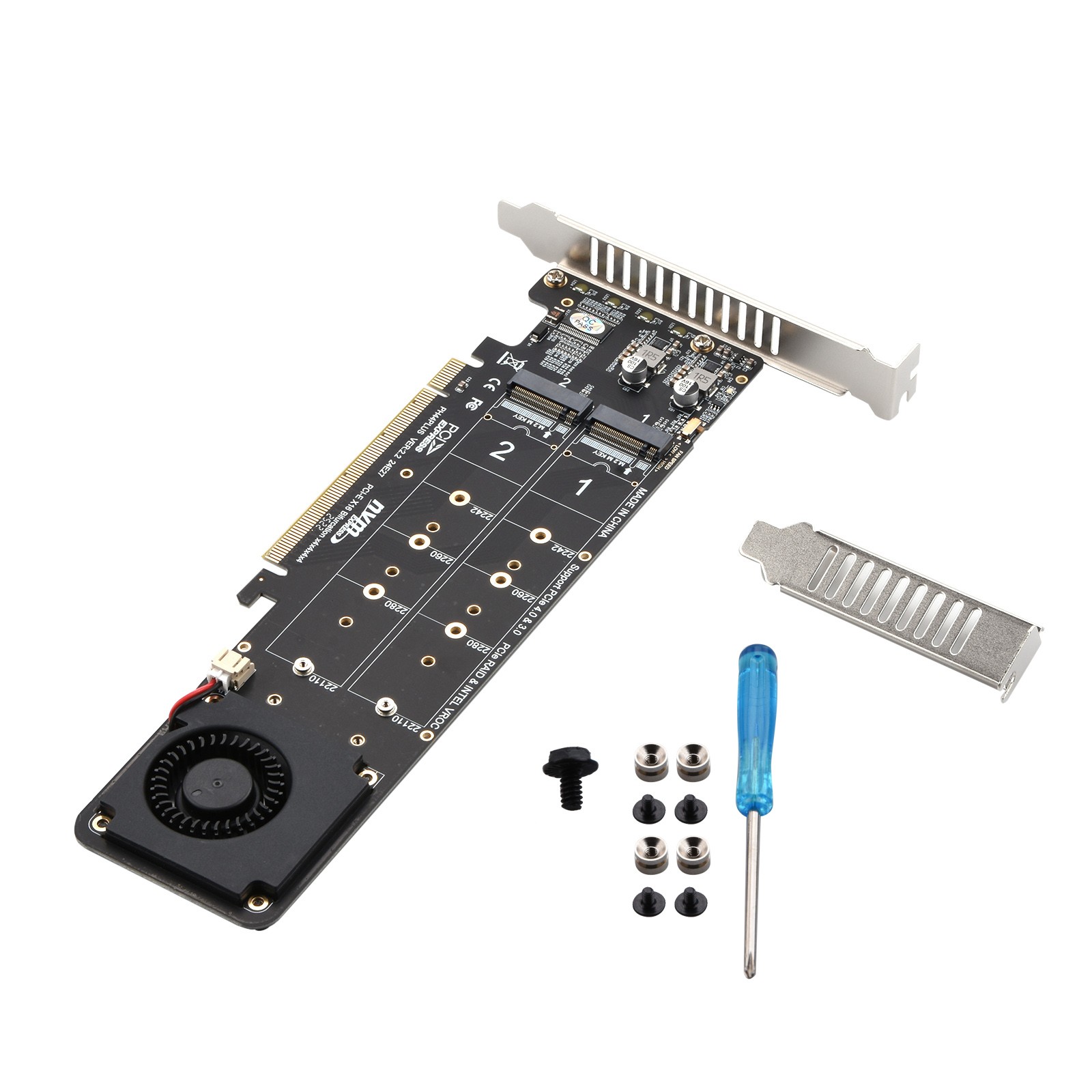 New Supports 4 Nvme M.2 SSD Expansion Split Card PCIE 4.0 x16 4 x 32Gbps