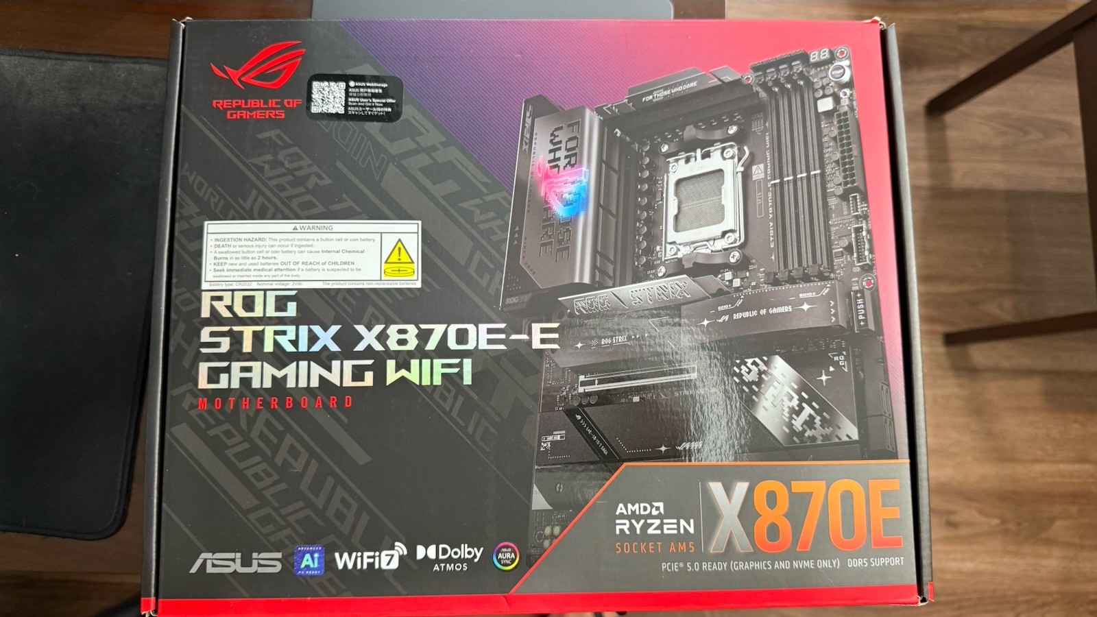 ASUS – ROG STRIX X870E-E GAMING WIFI (Socket AM5) AMD X870 ATX DDR5 Wi-Fi 7 M…
