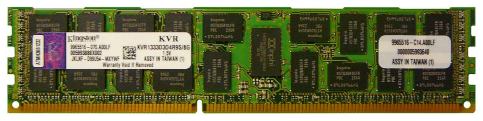Kingston PC3-10600 8GB ECC RDIMM 1333 MHz DDR3 SDRAM Memory (KVR1333D3D4R9S/8G)
