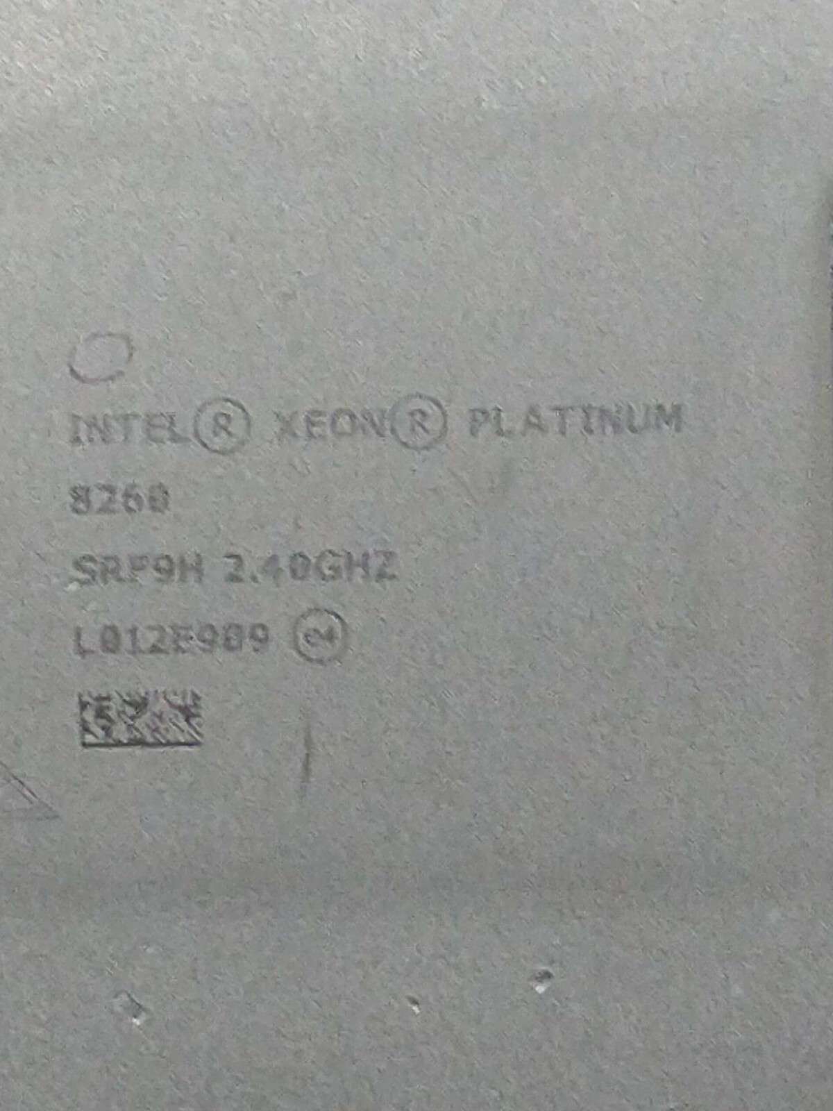 INTEL(R) XEON(R) PLATINUM 8260 SRF9H 2.40GHZ cpu processor READ L012E909 *Parts