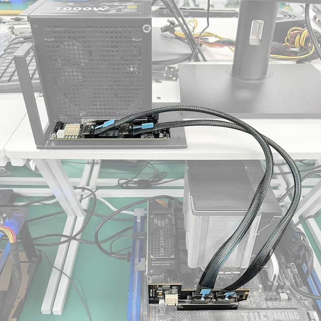 JMT ADT-F36B-F37B-D8S PCI-e 4.0 X16 to X8 MCIO Bifurcation Adapter 50cm
