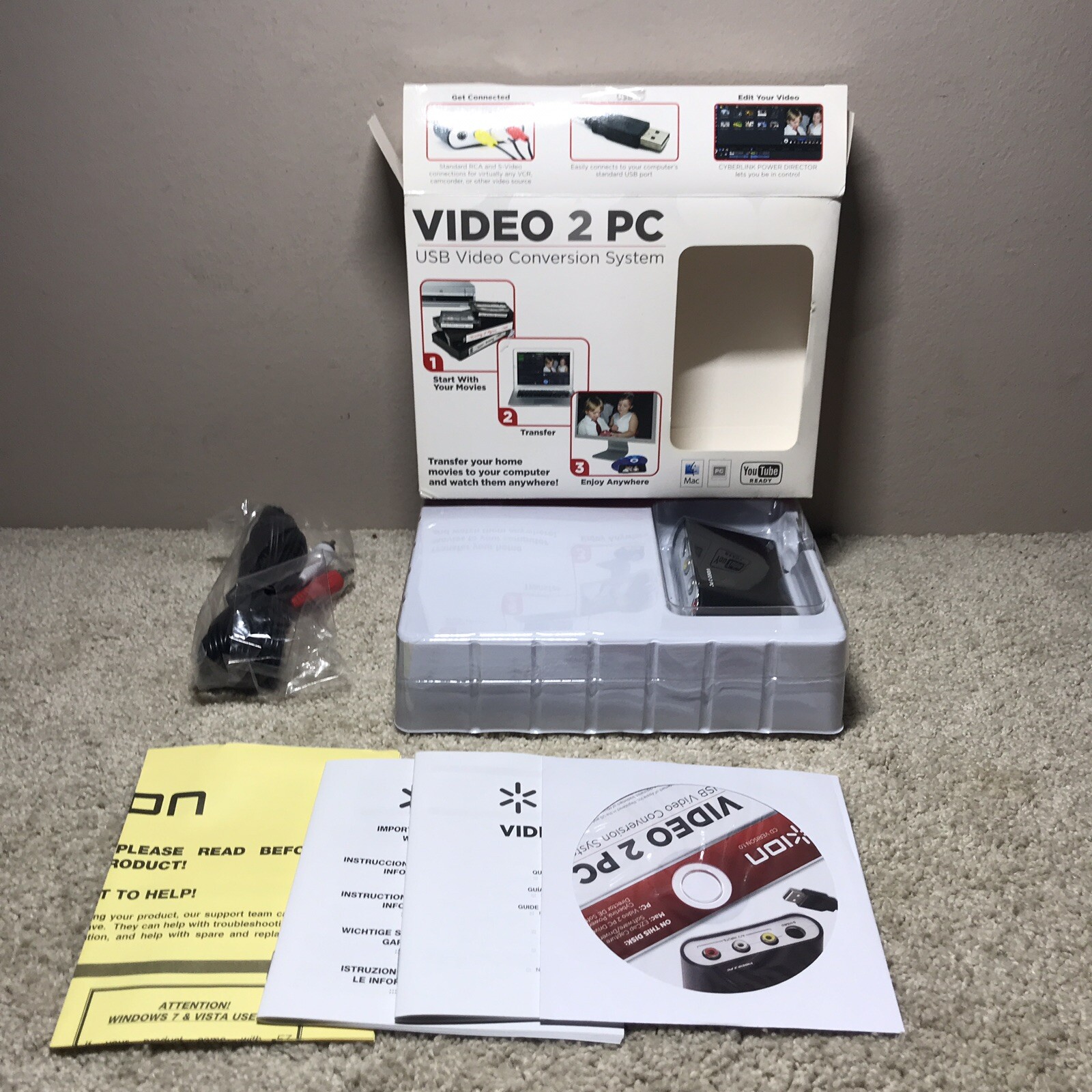 ION Video 2 PC VHS VCR to Computer USB Video Conversion System Transfer Movies