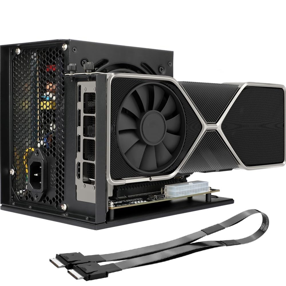 CIe 4.0 x4 eGPU Dock OCuLink SFF-8612 to PCIe x16 GPU Adapter 64Gbps ATX