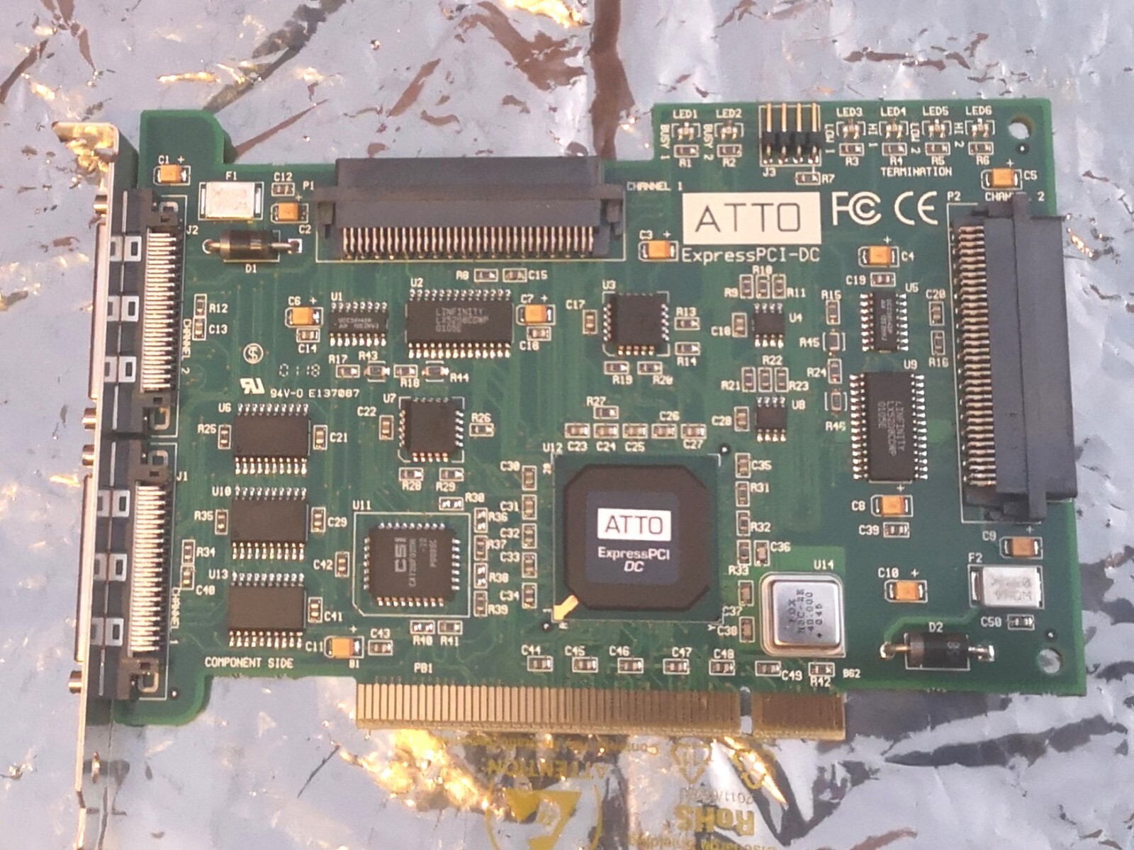 ATTO ExpressPCI Wide UltraSCSI EPCI-DC-000 Adapter Card Apple Avid MediaComposer