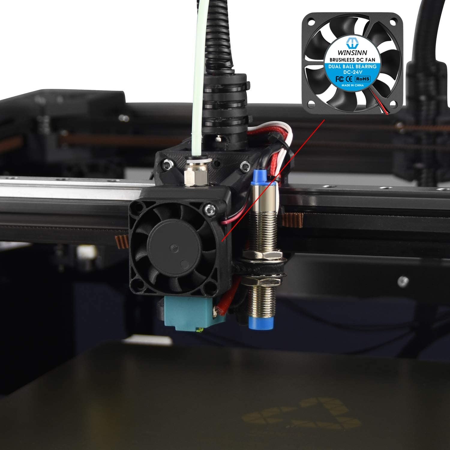 40mm 24V Dual Ball Bearing Fan 5000 RPM Cooling for 3D Printer Electronics