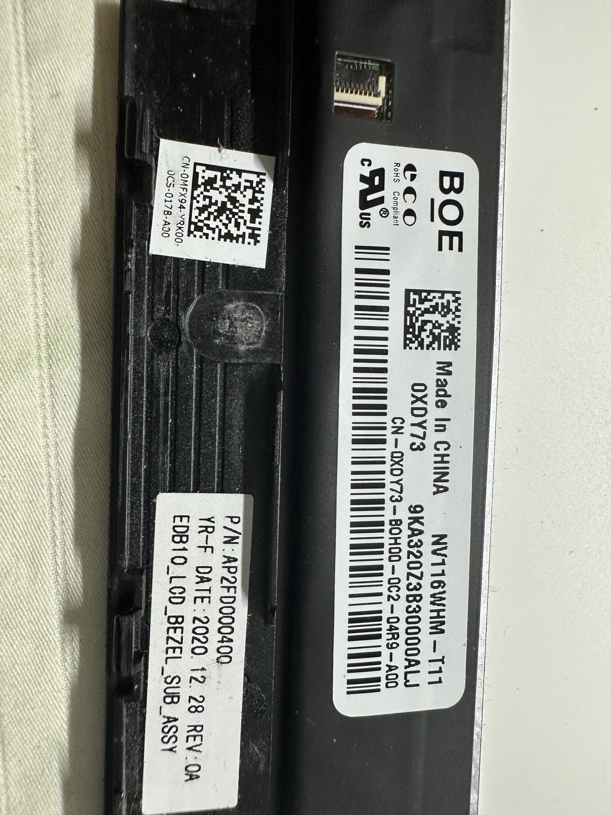 Dell Chromebook 11 3100 2 in 1 TS WXGA LCD Panel FHMWH MFX94 TM6C0 S04