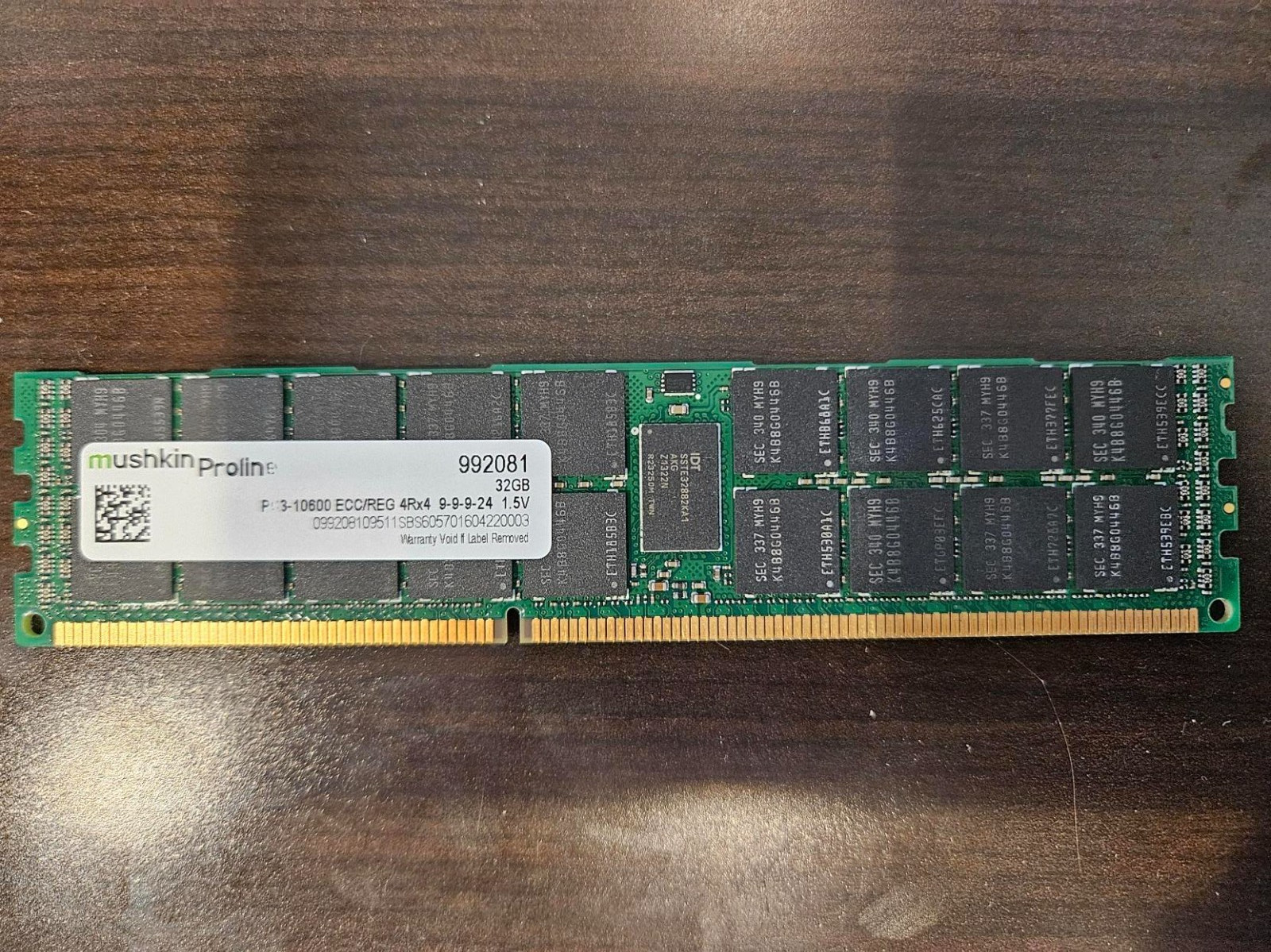 6x Mushkin PROLINE 32GB DDR3 RAM ECC Registered – 992081 (Lot of 6 192gb)