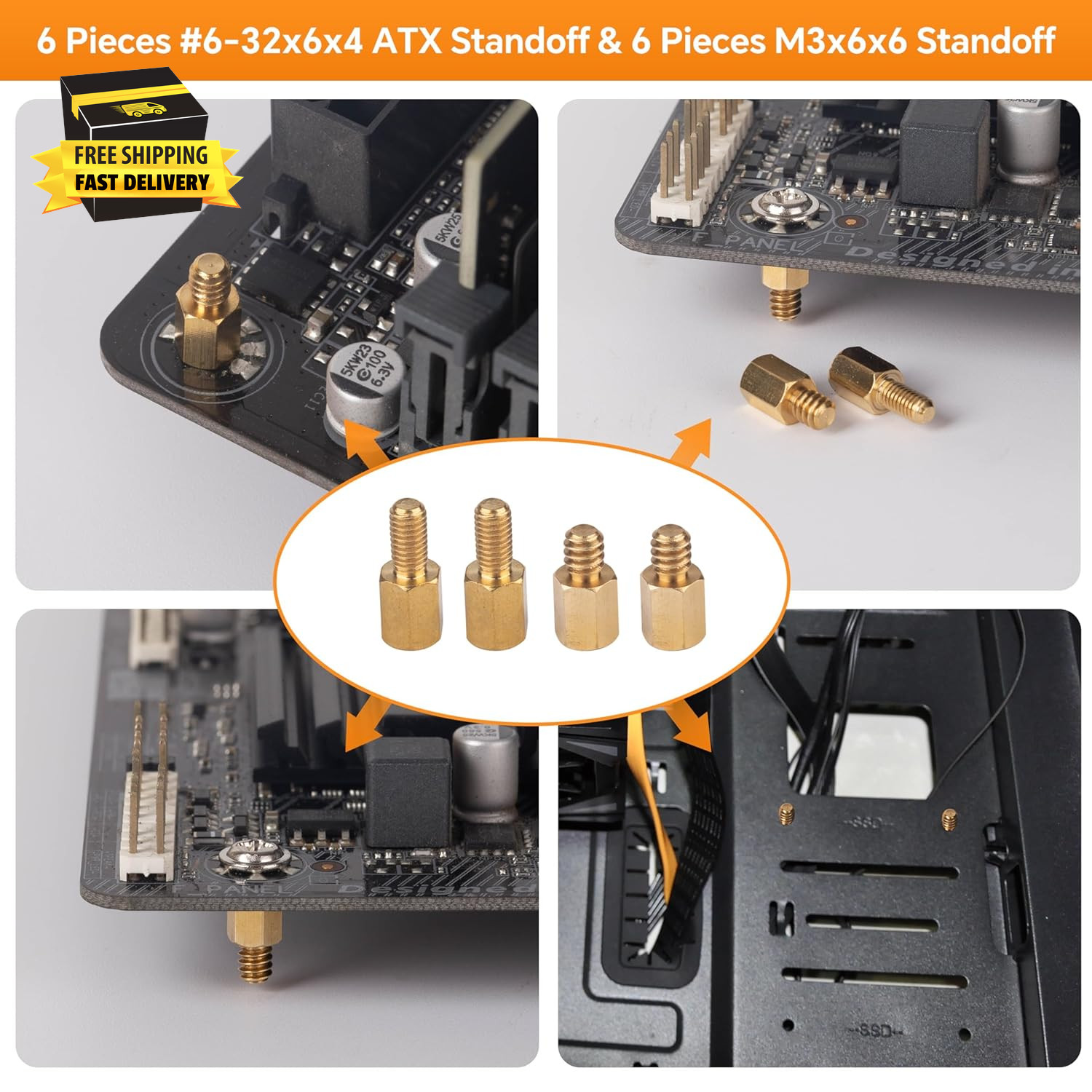 23Sizes Pcie Nvme M.2 Screws Standoff Nut ATX SSD Mounting Screw Kit for Motherb