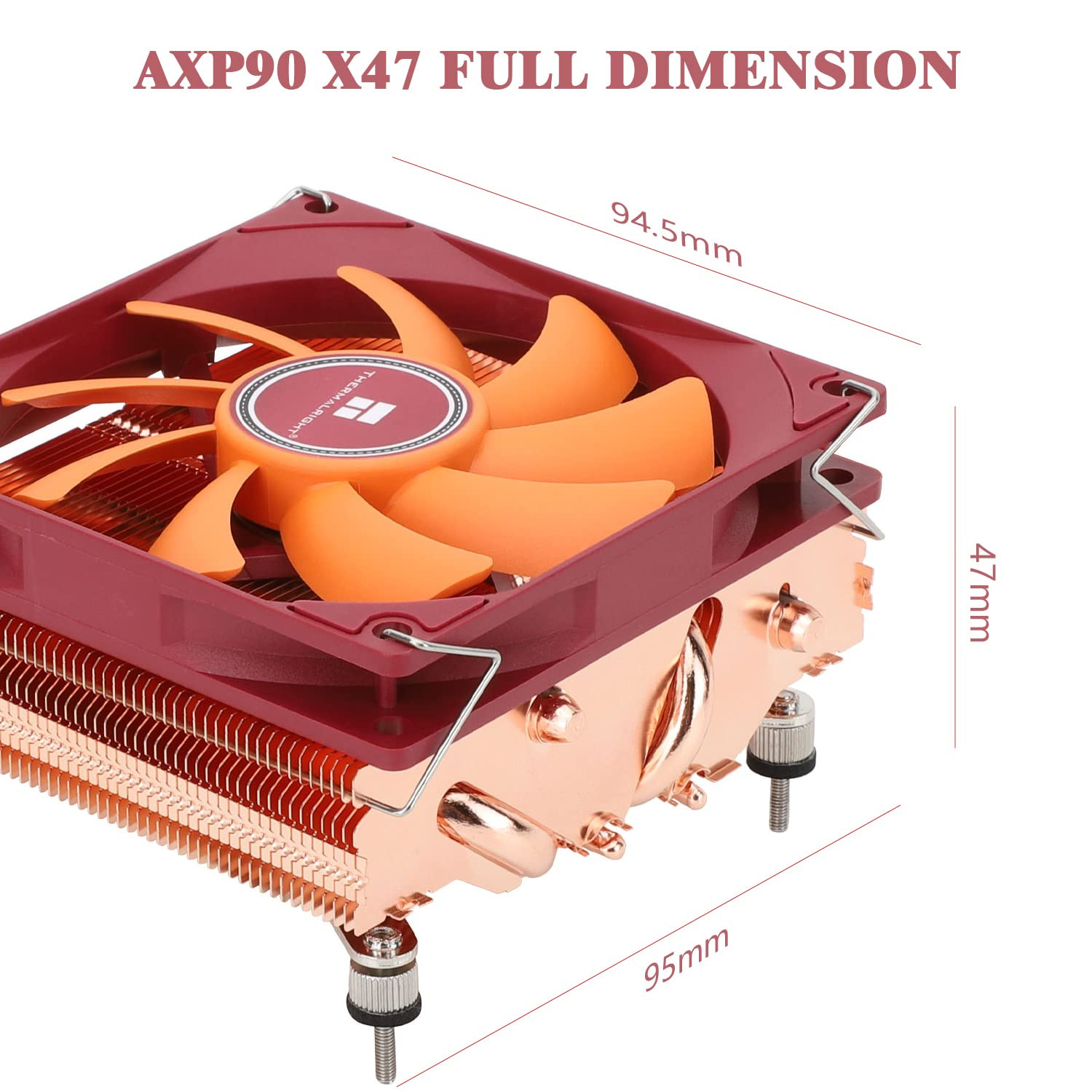 AXP90-X47 Full Cooper Low Profile CPU Cooler, with 92Mm TL-9015R Slim PWM Fan IT