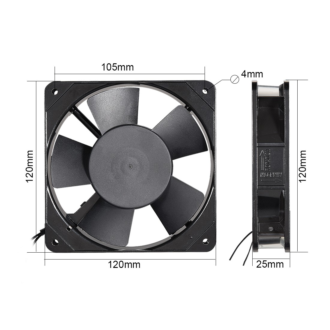 Cooling Fan SF12025AT AC 110/120V 0.14A Long Life Sleeve Bearings