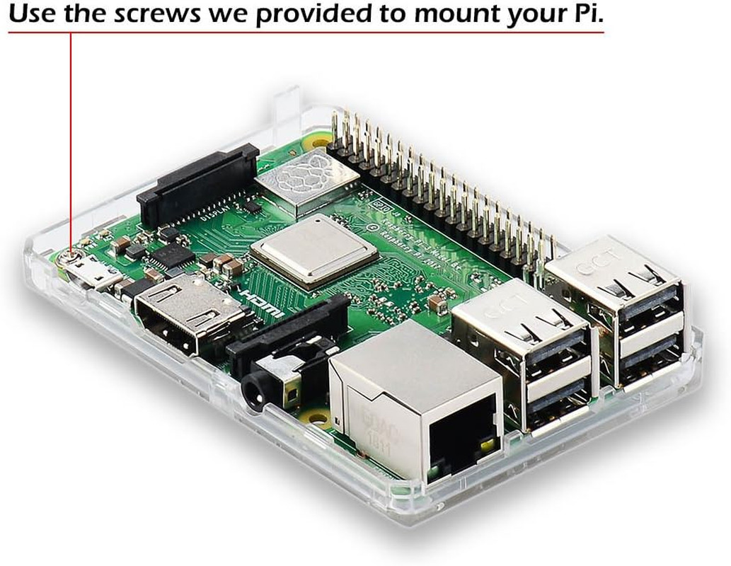 Raspberry Pi 3 b+ Case, Raspberry Pi 3 Model B+ Transparent Case with Clear