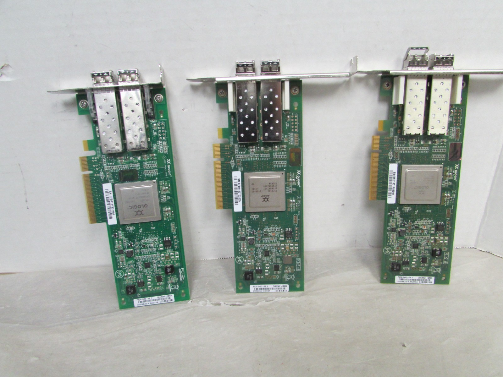 Qlogic IBM 8GB PCIe Dual Port FC Network Card QLE2562-IBMX 42D0512 LOT OF 3