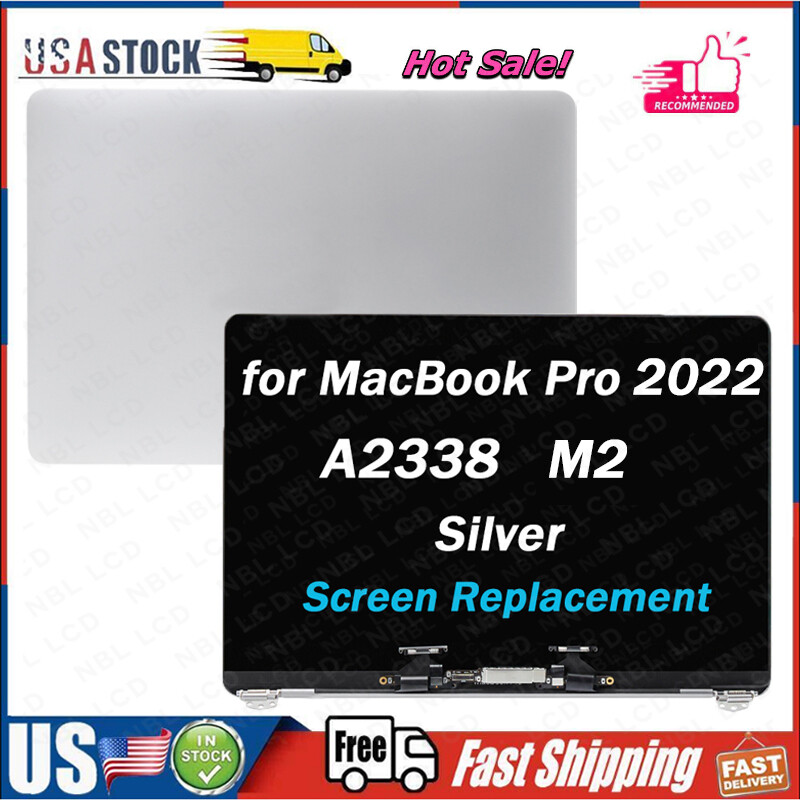 Silver For Macbook Pro 13″ M2 2022 A2338 EMC LCD Screen Assembly Replacement