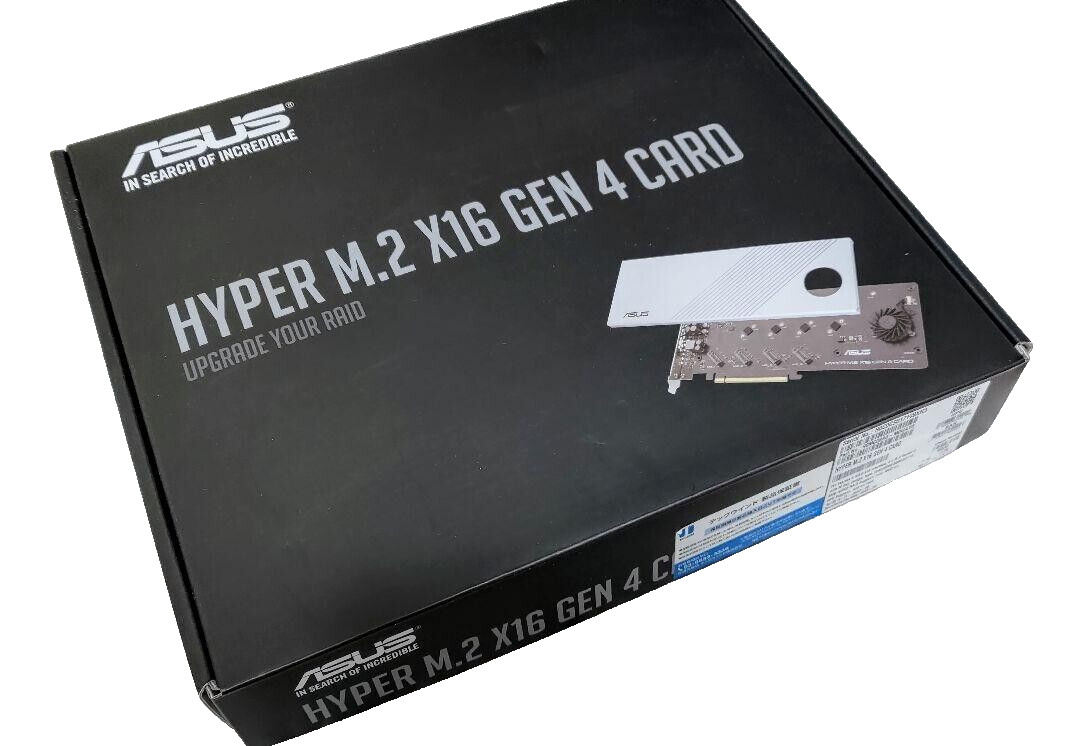 ASUS Hyper M.2 X16 Gen 4 PCIE 4.0/3.0 x4 NVME RAID Expansion Card New