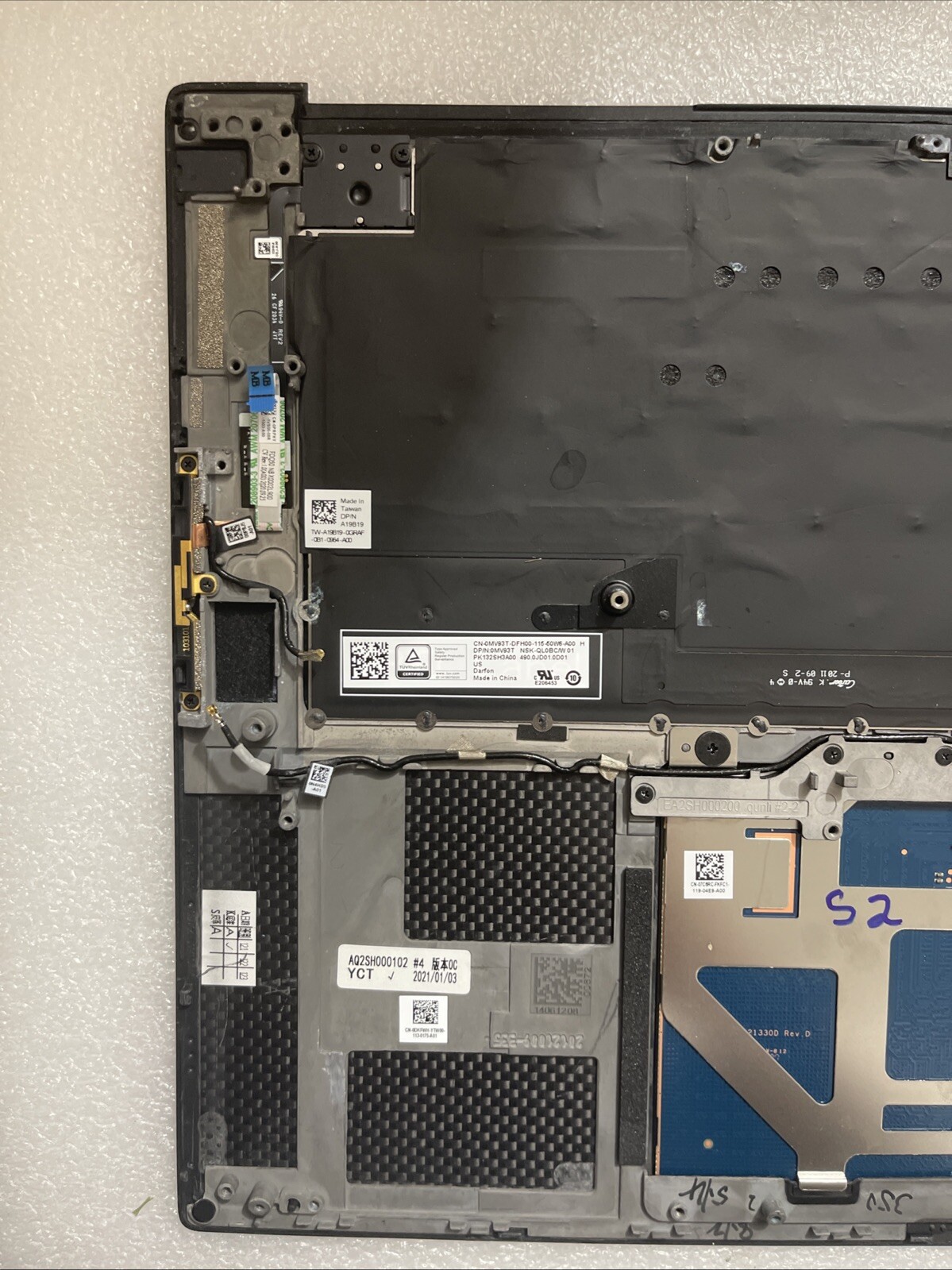 Dell XPS 9500 9510 9520 Palmrest US/EN Backlit Keyboard HYS45 DKFWH S2 H2