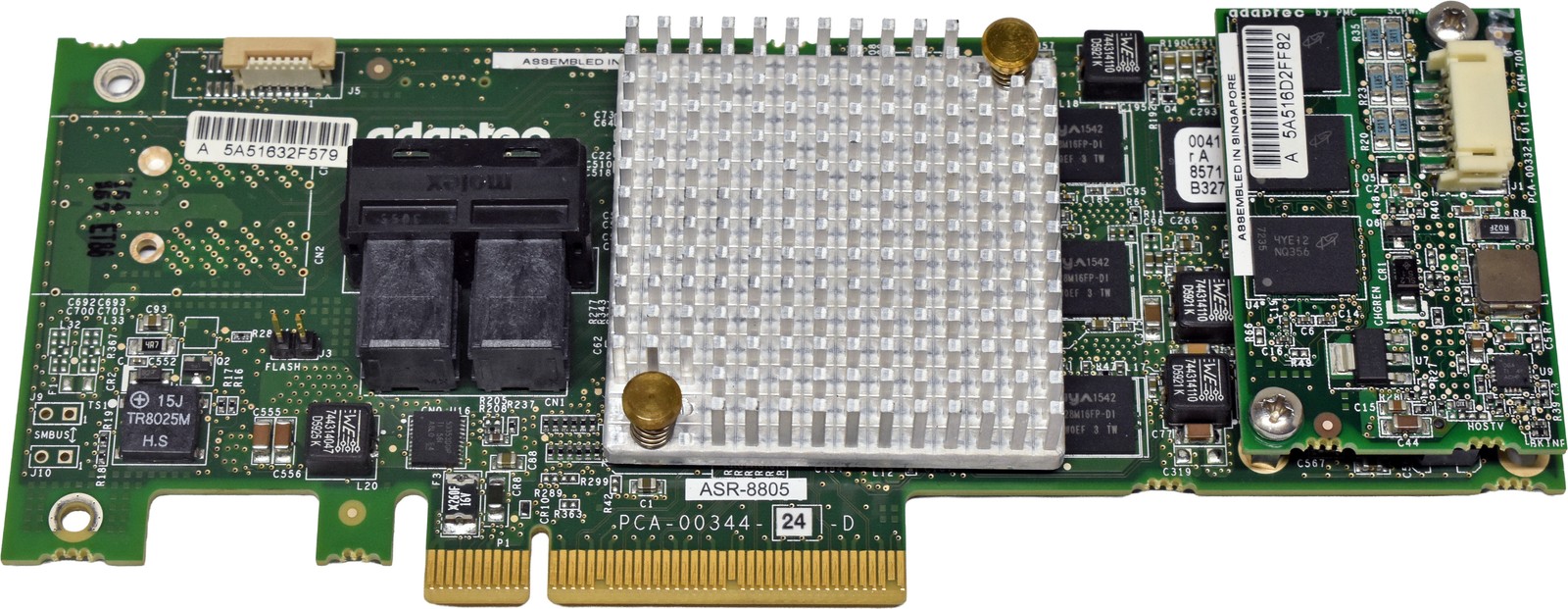 Adaptec ASR-8805 2-12G SAS 1GB Cache PCIe x8 3.0 RAID Controller TCA-00344-04-D