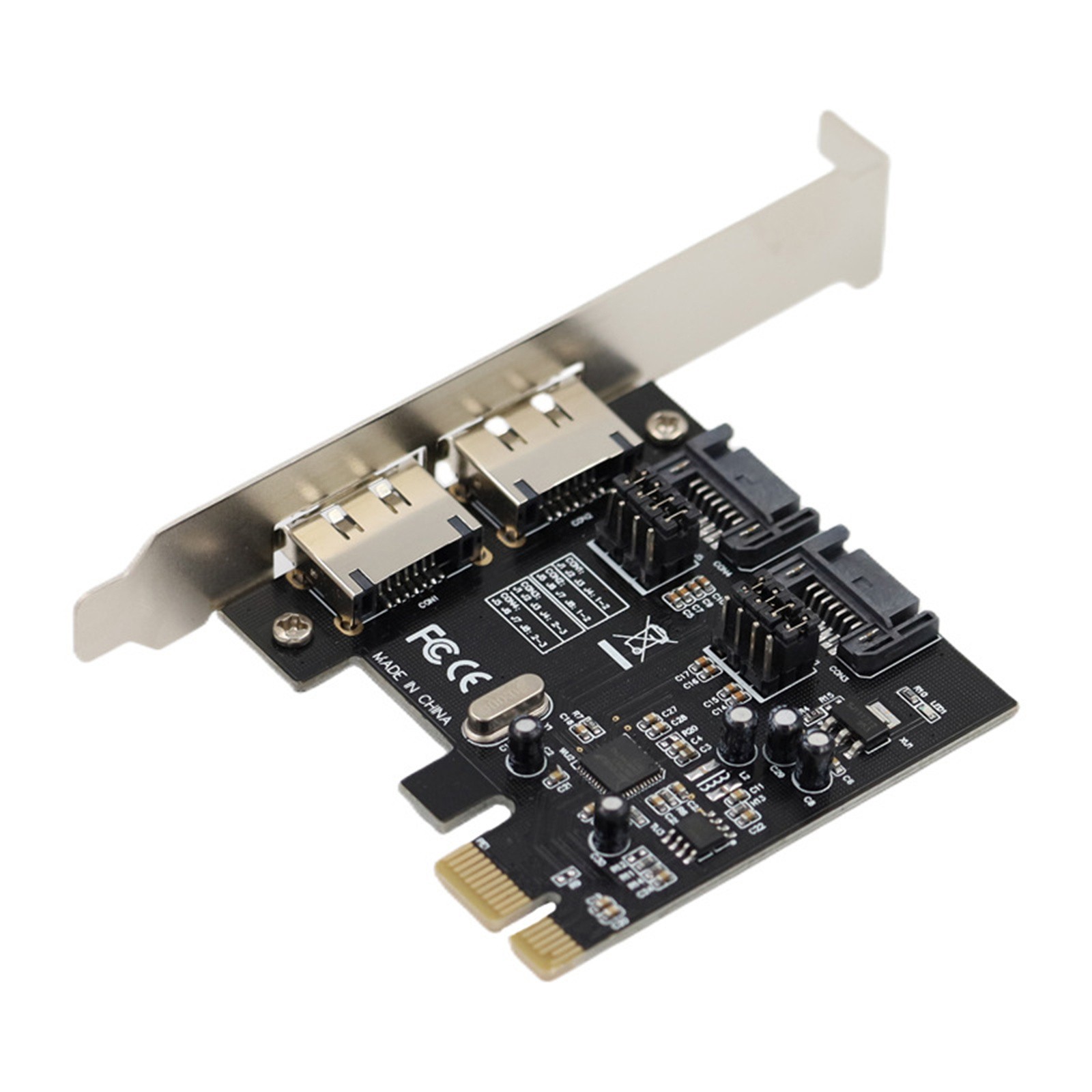 PCI-E SATA 3.0 Expansion Card with 2 SATA + 2 eSATA Ports for ASM1061 Chipset