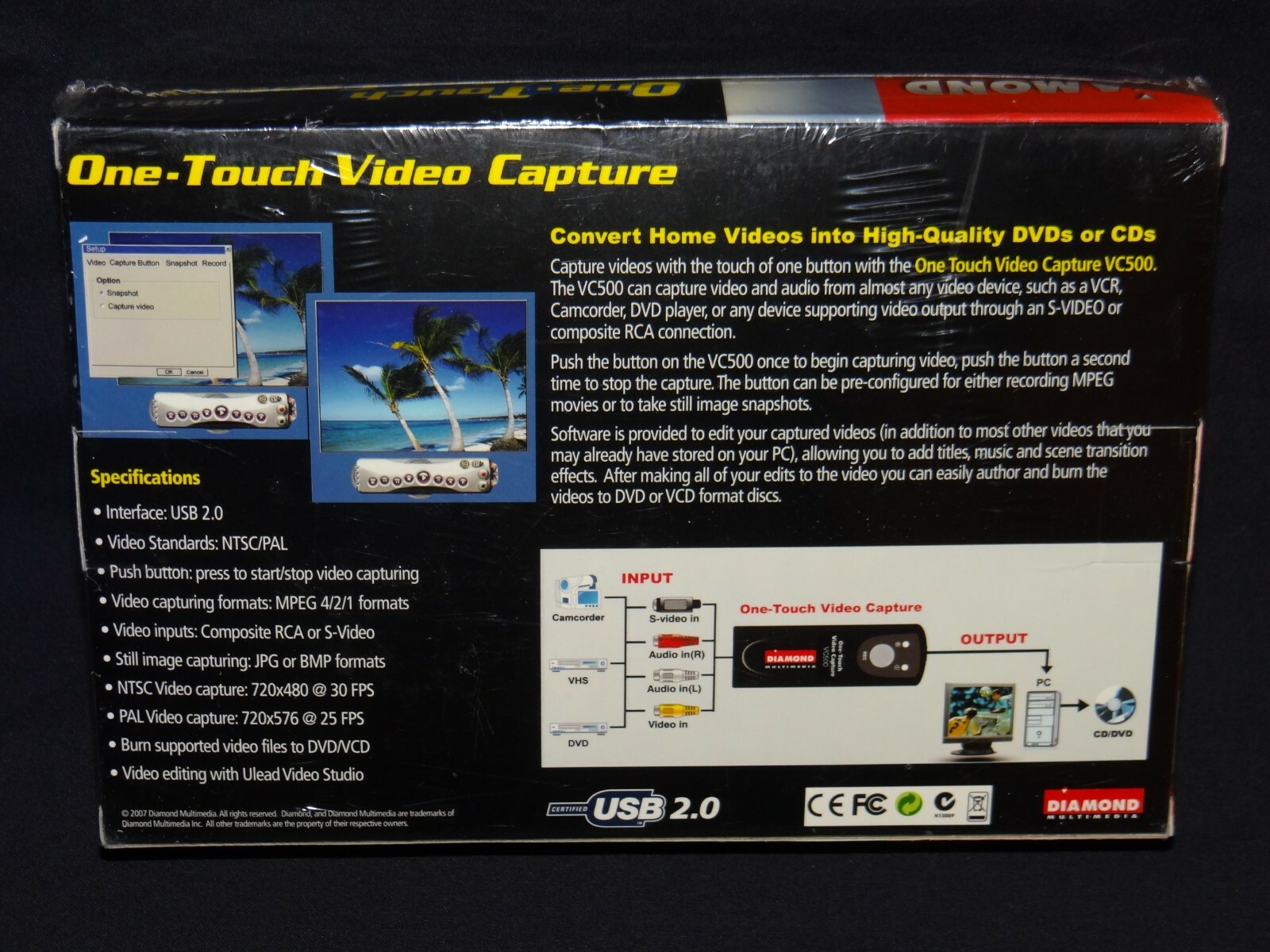 Diamond – Model #: VC500 One Touch USB Video Capture
