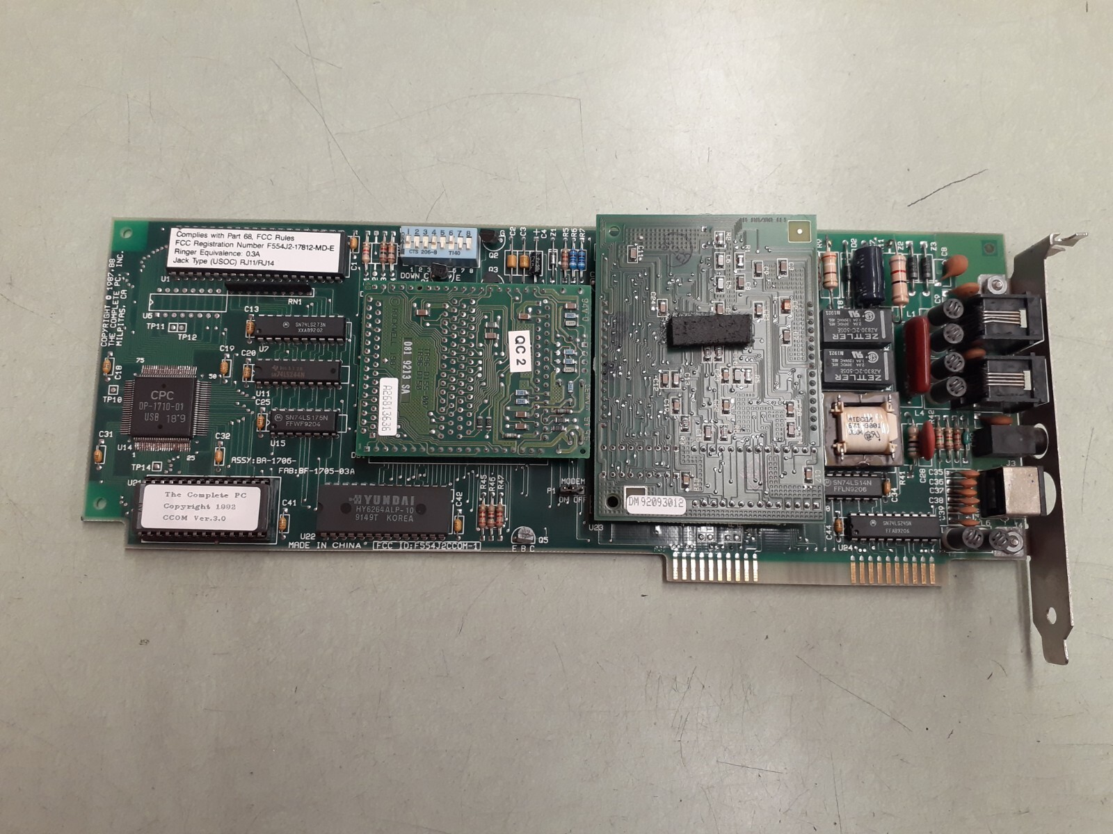The Complete PC FCC F554J2CC0M-1 Card