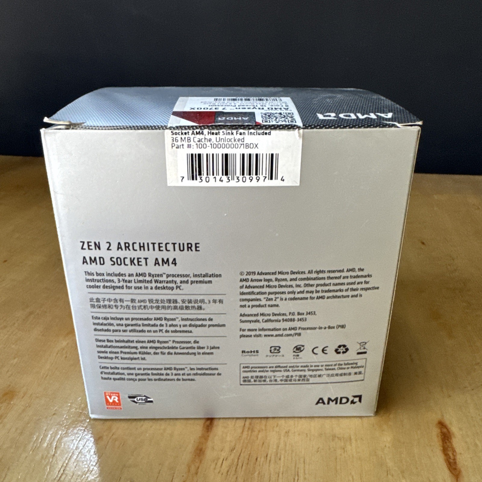 AMD RYZEN 7 3700x Heat Sink Fan Only (No CPU) for 4.4 GHz 8 Core Socket AM4