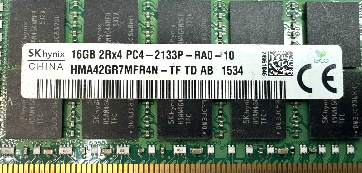 (16GB) Hynix HMA42GR7MFR4N-TF DDR4-2133MHz Server Memory RAM, 2Rx4 PC4-2133P