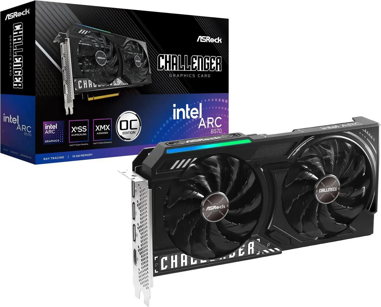 ASRock Challenger Arc B570 10GB GDDR6 PCI Express 4.0 x8 ATX – B570 CL 10GO
