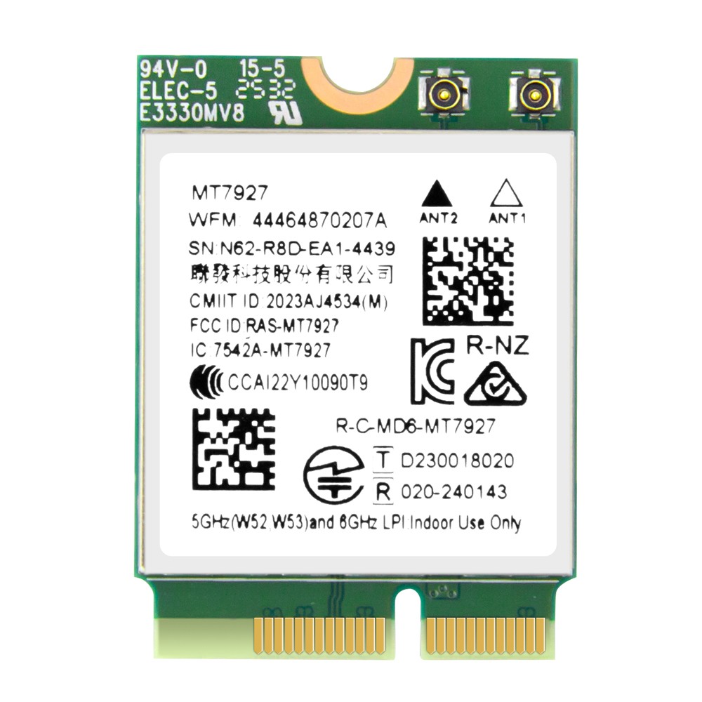 MT7927 Wi-Fi 7 Bluetooth 5.4 M.2 2230 Wireless Network Card 802.11be Tri-Band