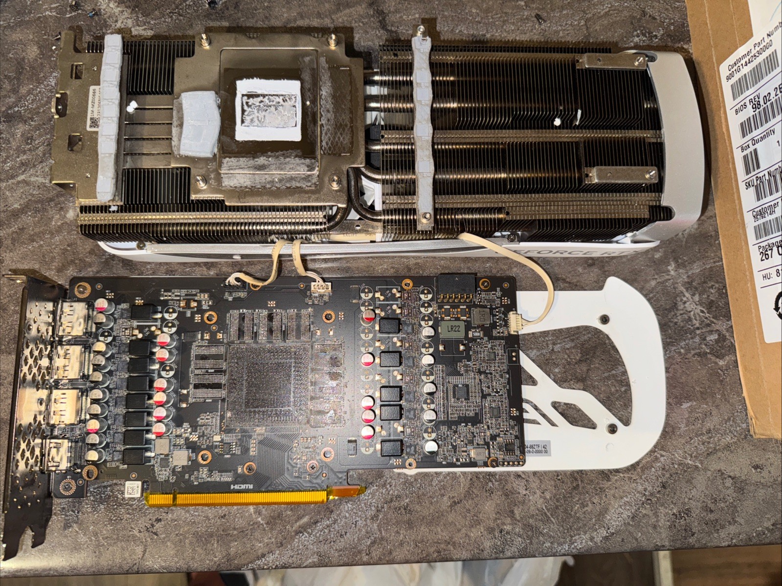 (FOR PARTS) Zotac RTX 4080 / 4080 Super Trinity OC White GPU (No Core & VRAM)
