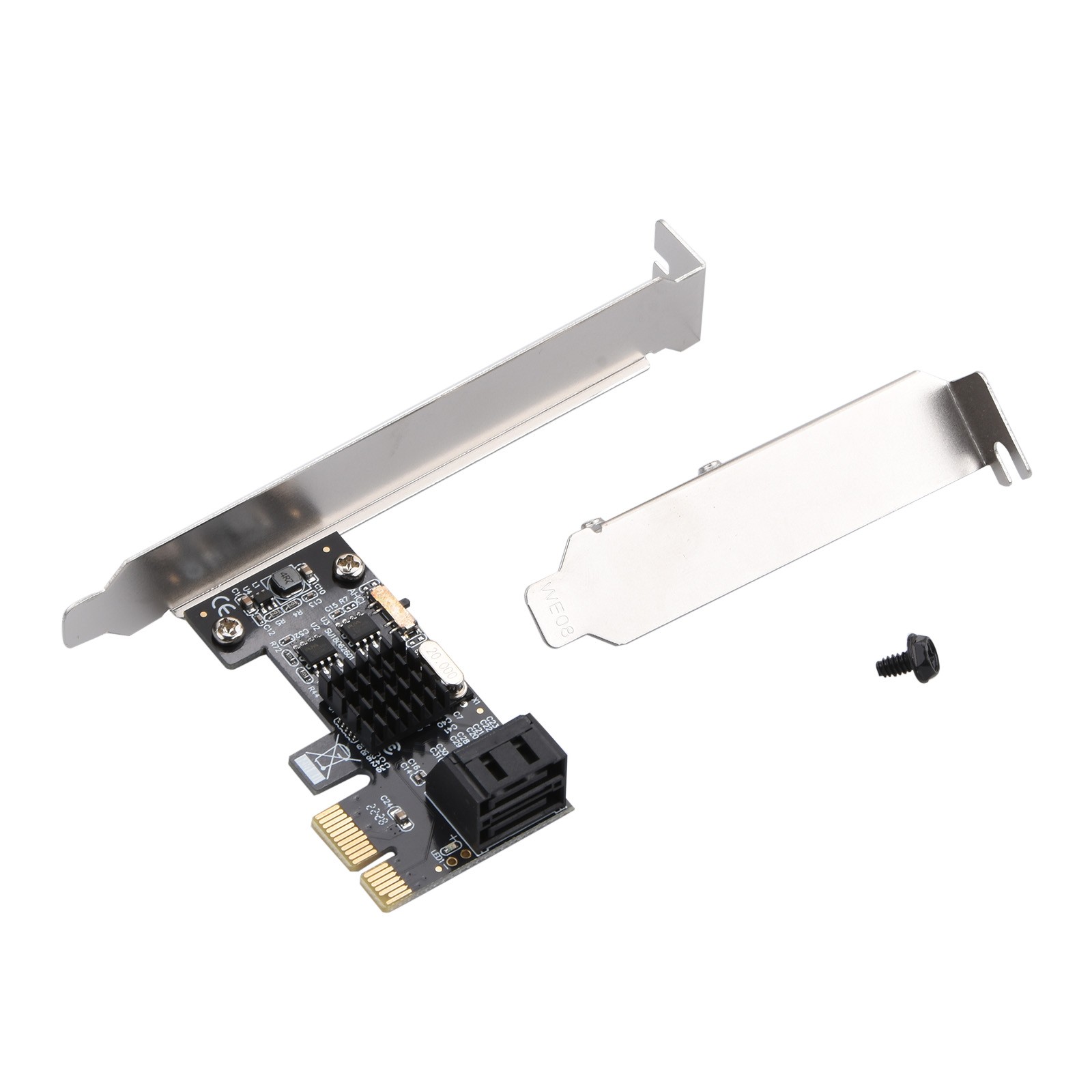 1 Pc PCIe to SATA3.0 2-Ports SATA III Expansion Controller Adapter Card 6G