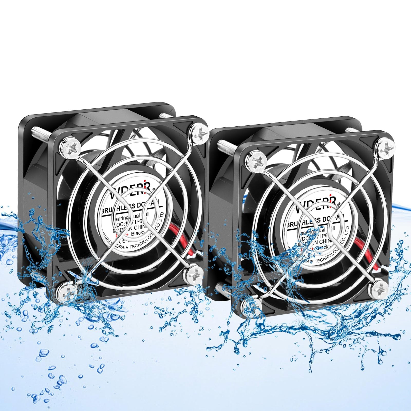 Small 60mm x 25mm DC 12V Brushless IP67 Waterproof High Speed Electric Coolin…