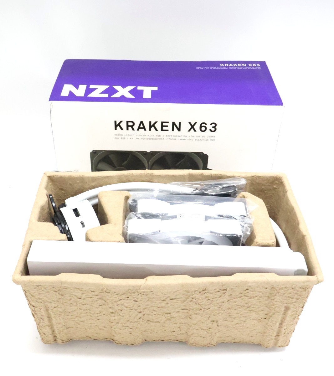 USED NZXT Kraken X63 RGB 280mm Liquid CPU Cooler RL-KRX63-01 «User Manual Miss»
