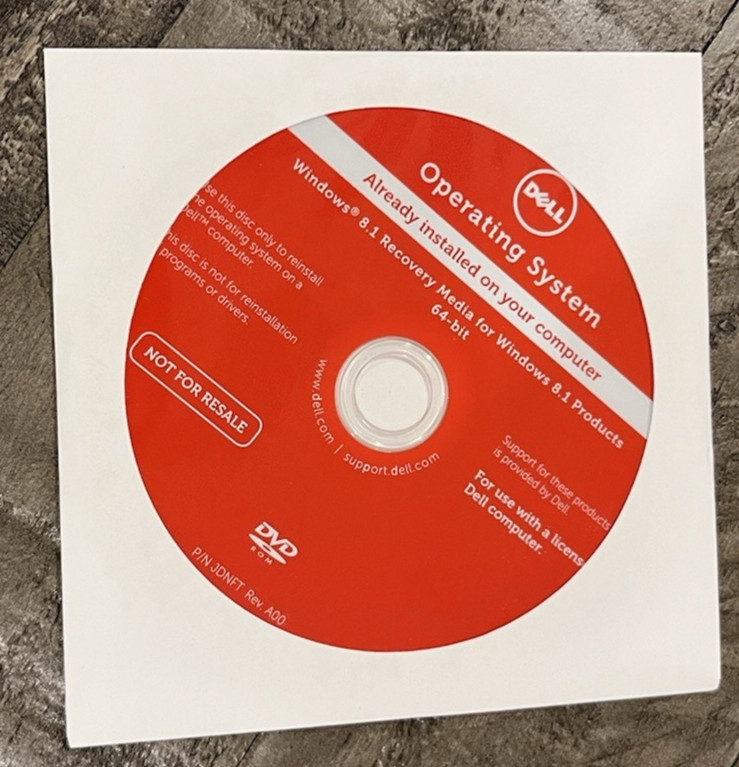 Dell 0RGH4G Operating System Reinstall DVD Disc Windows 8.1 Pro 64-bit – No Key