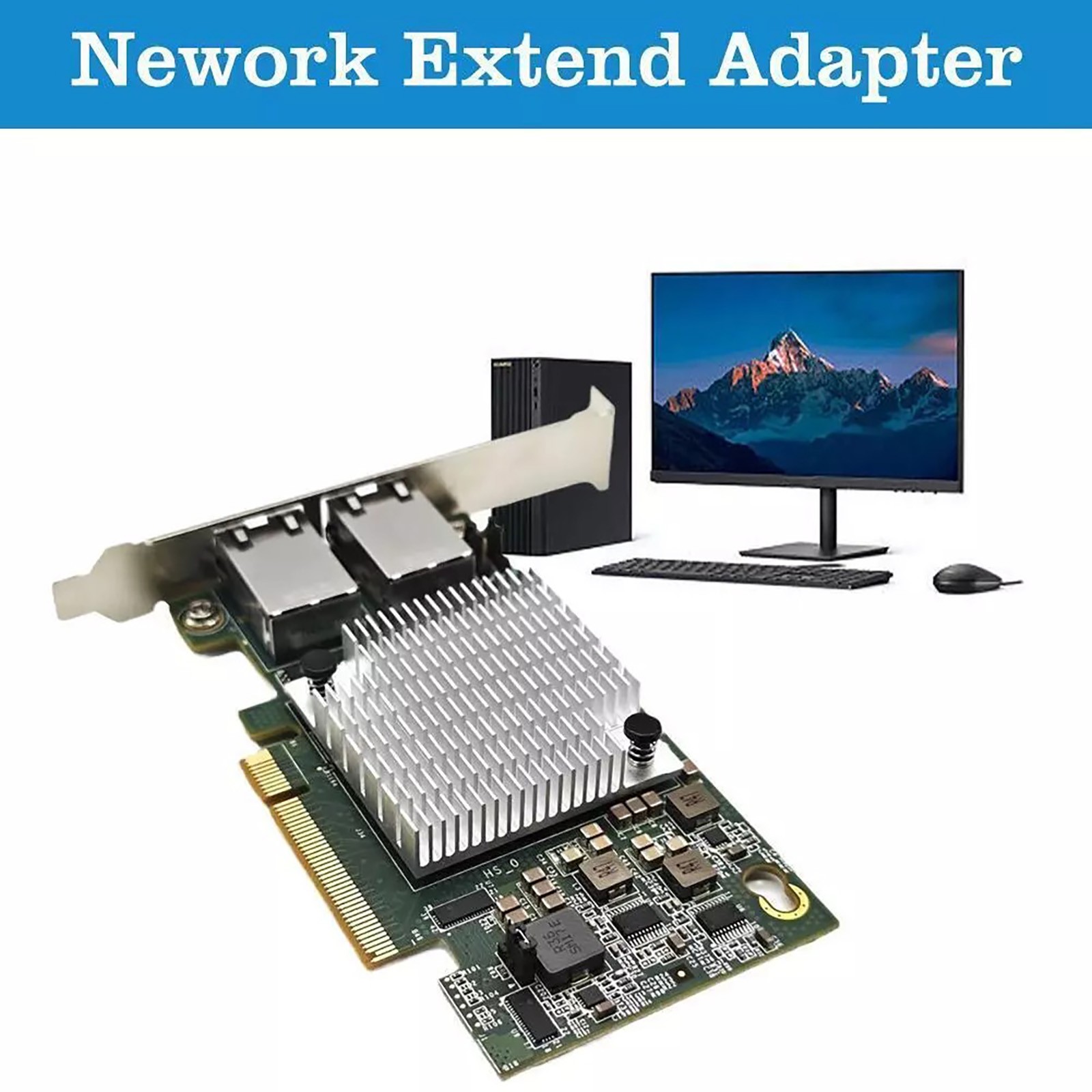 1Pc 10G Dual RJ45 Port PCI-Express Ethernet Network Adapter For Intel X540-T2