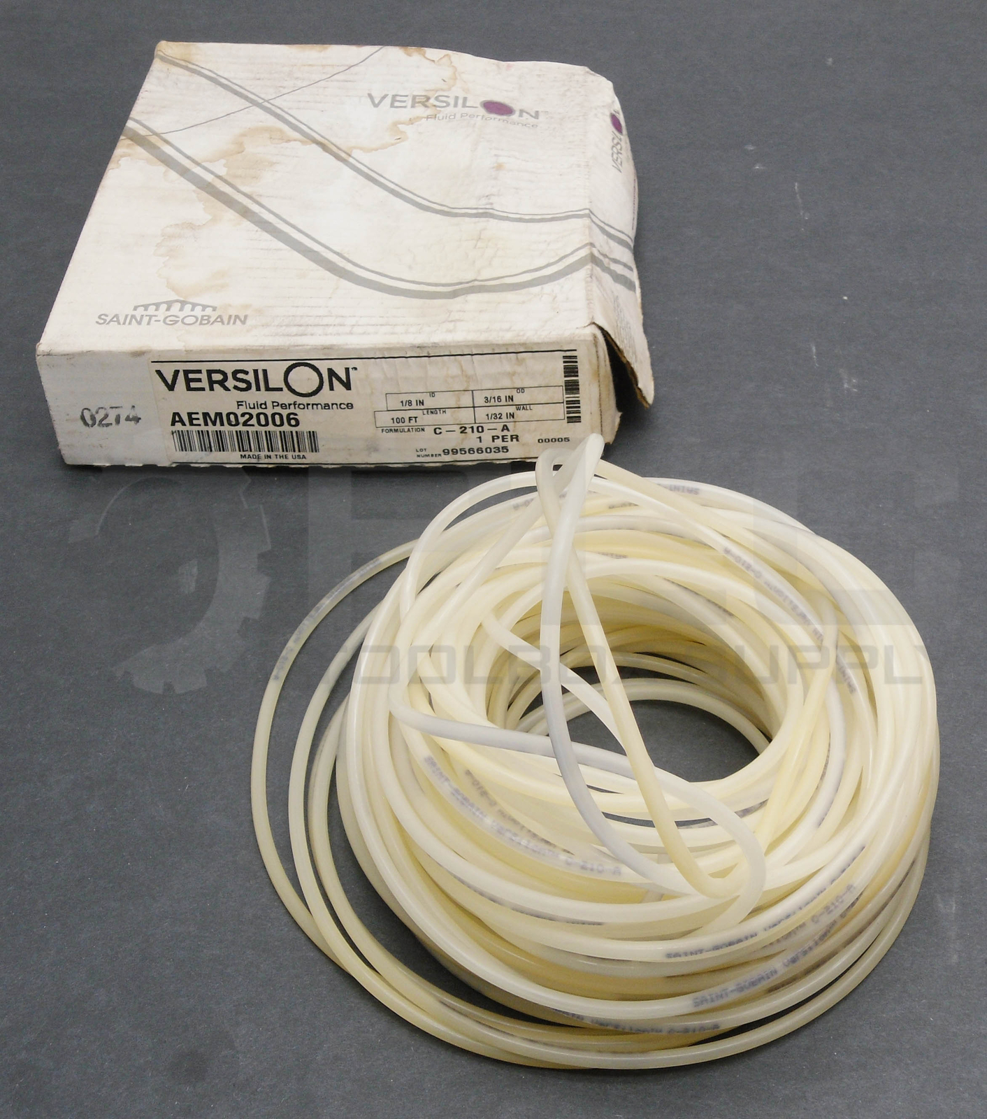 NEW VERSILON C-210-A TUBING 1/8″ID 3/16″OD 1/32″ WALL 100′ AEM02006