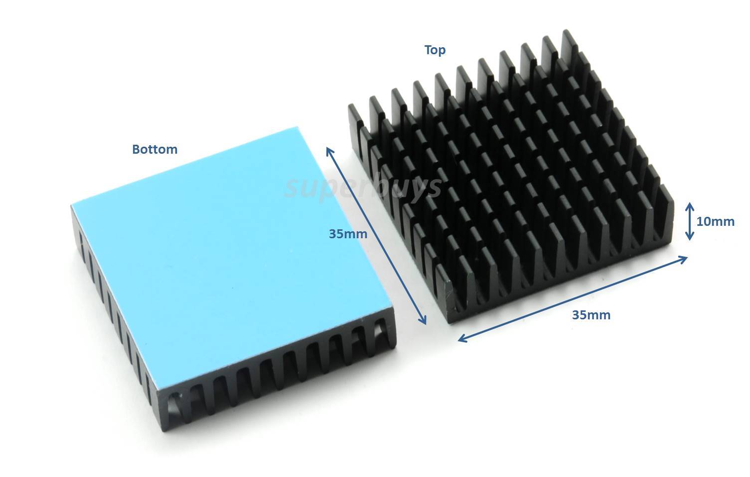 35mm x 35mm x 10mm Heatsink With Adhesive For Heat Transfer Temperature Heat Pad