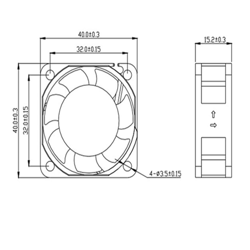 5V-24V DC Brushless 4015 Dual Ball Bearing Ultra-Quiet 2-Pin Cooling Fan PWM