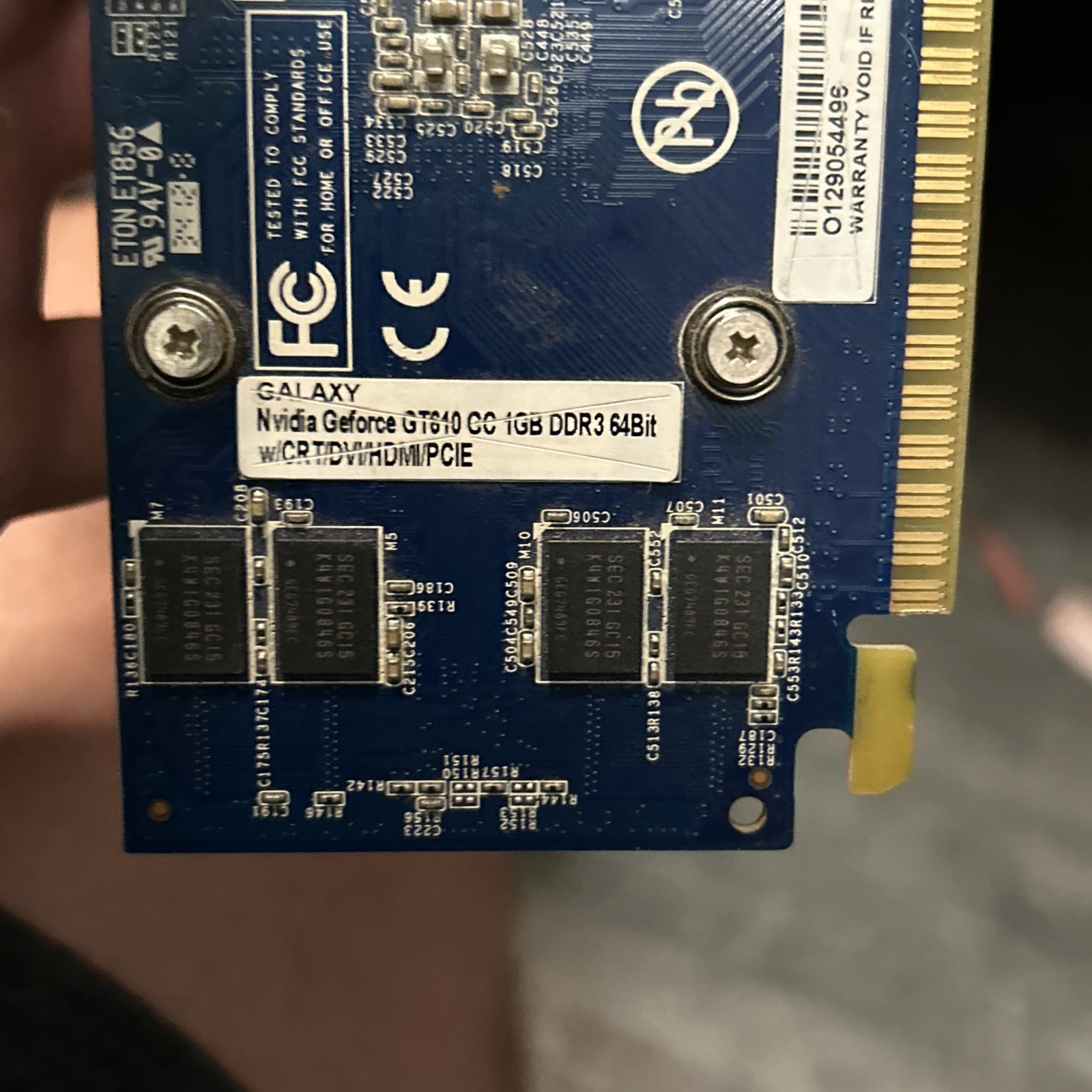 Nvidia Galaxy Video Card GeForce Gt610 1gb DDR3 64bit 61TGS4HX2LTX