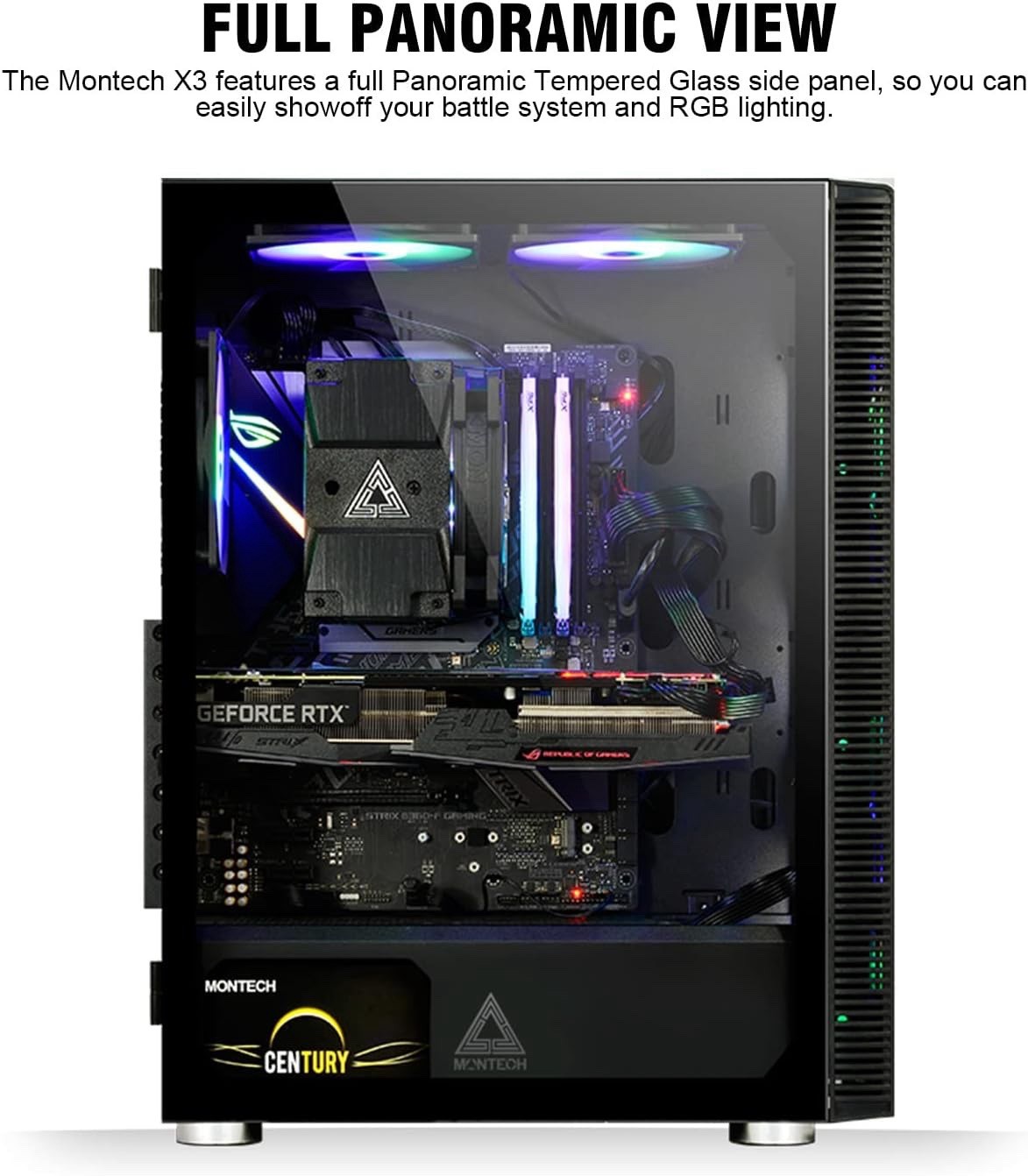 [READ DESC] Black Montech X3 ATX MidTower Case w/ Tempered Glass