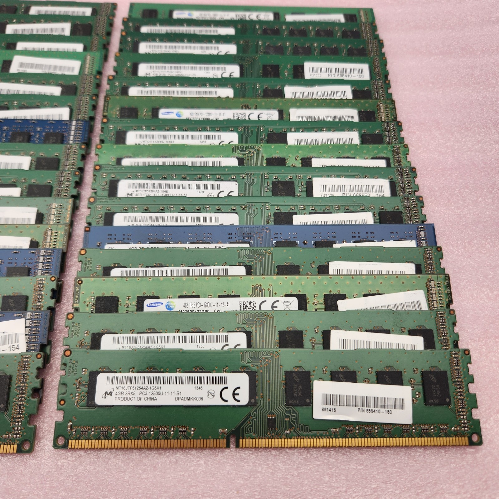 Lot of 30 4GB DDR3 Mixed Major Brands Desktop RAM | PC3-12800U DIMM 1600 Non-ECC