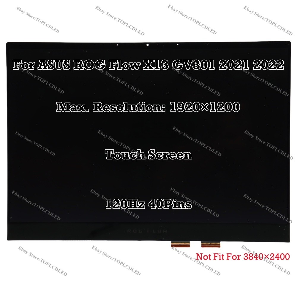 13.4″ ASUS ROG Flow X13 GV301QH-K6069T LCD Touch Screen Assembly Complete Panel